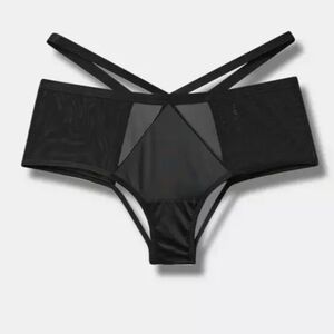 Strappy Satin Tanga With Open Bum, Torrid Size 0